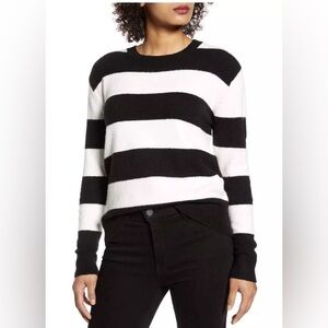 ♥️ Halogen Atlantic - Pacific Black & White Sweater with Velvet Bow